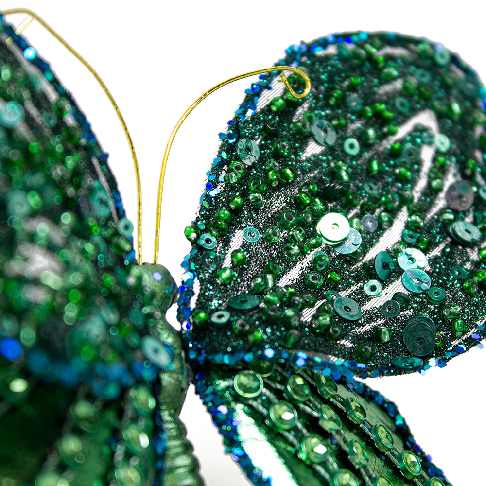 Decorative Sequin Butterfly On Clip - 11cm