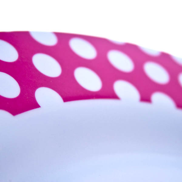 Pink & White Polka Dot Melamine Plate - 28cm