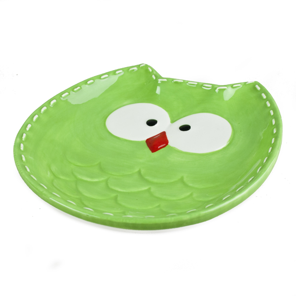 Green Owl Shaped Snack Plate - 18cm