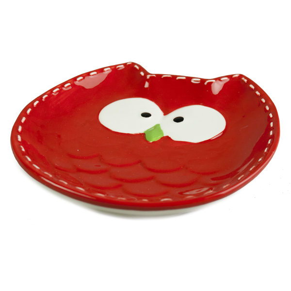 Red Owl Shaped Snack Plate - 18cm