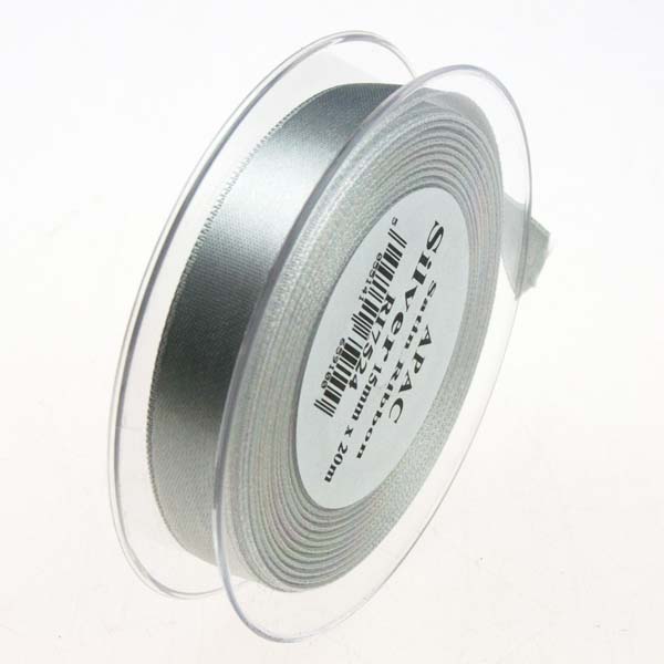 Silver Satin Ribbon - 20m x 15mm