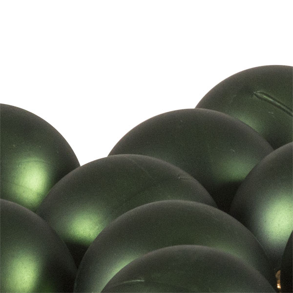 Luxury Green Satin Finish Shatterproof Baubles - Pack of 18 x 40mm
