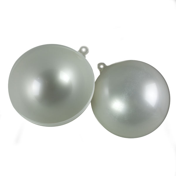 Pearl White Opaque Splittable Bauble - 80mm