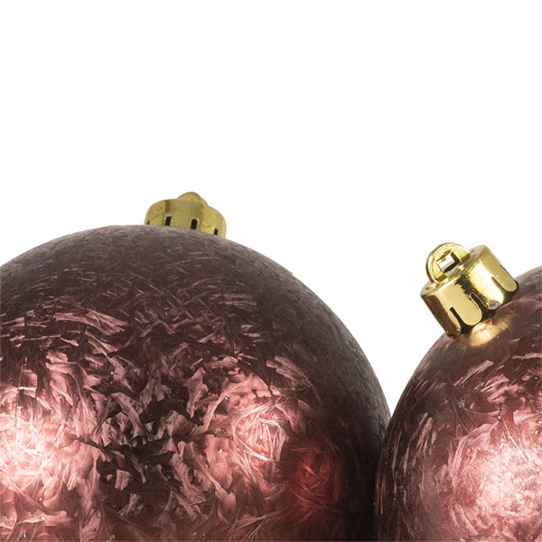 Burgundy Ice Lacquer Finish Shatterproof Baubles - 2 x 100mm