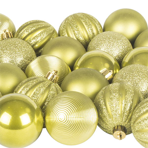 Olive Green Mixed Finish Shatterproof Baubles - 30 X 60mm