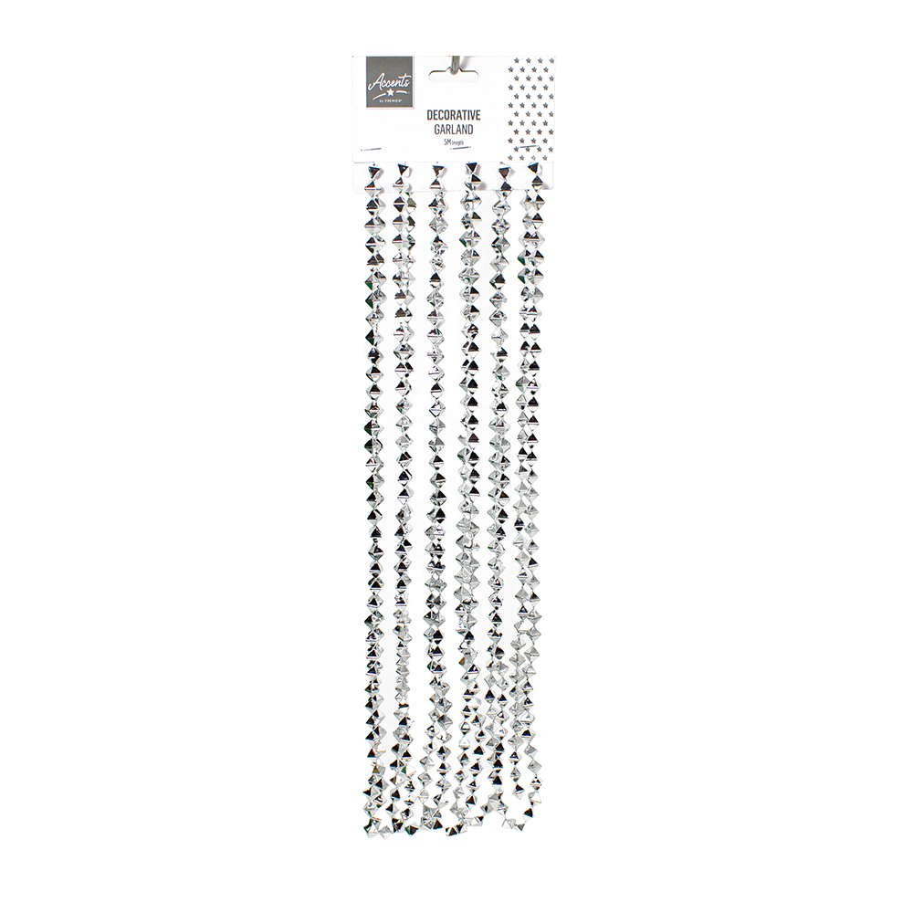Silver Pyramid Cut Bead Chain - 5m