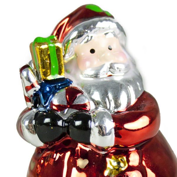 Gisela Graham Metallic Santa With Gifts Trinket Box
