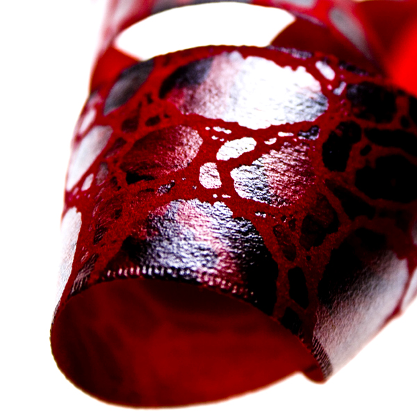 Bordeaux Red Leather Look Ribbon - 10m x 40mm