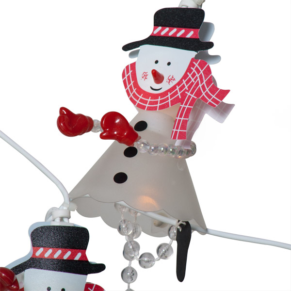 Konstsmide 2.85m Length Of 10 Indoor Clear Static Snowmen 20 Fairy Lights White Cable