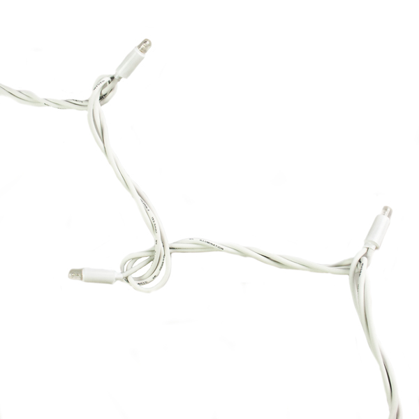 MK 20m Length Of White 120 Indoor And Outdoor Static Connectable LED String Lights White Rubber Cable
