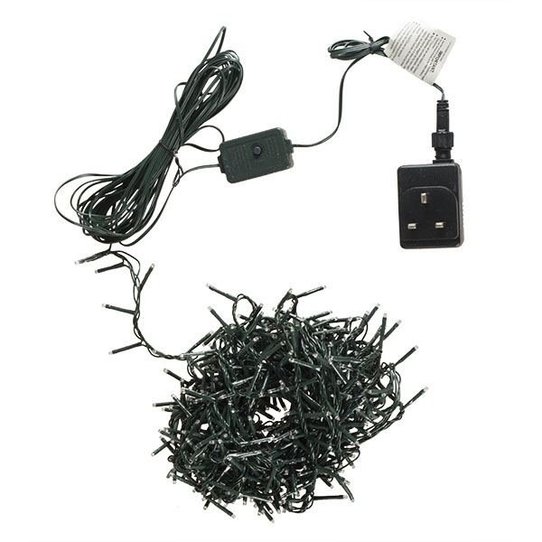 500 Warm White Multi Action Outdoor Treebrights LED Fairy Lights On Green Cable