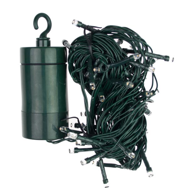Premier 4.9m Length Of 50 Outdoor Battery Operated Multiaction Multicoloured LED Fairy Lights With Timer Green Cable