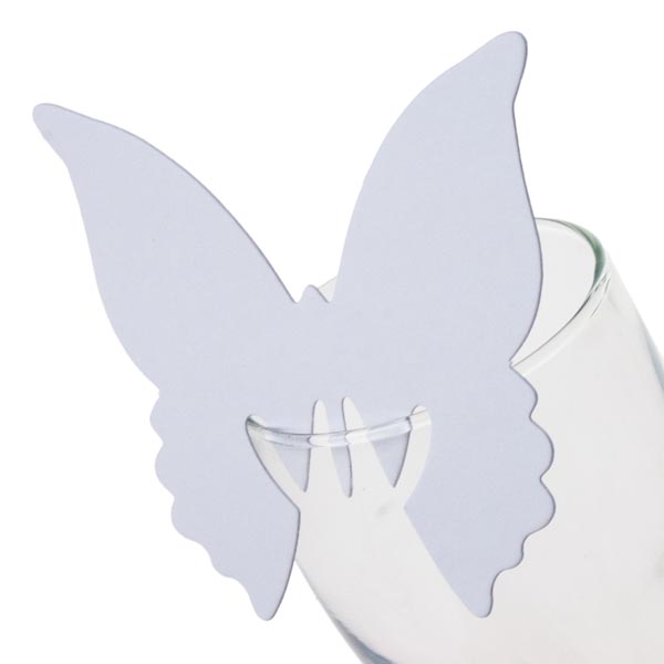 White Butterfly Place Cards - 10 Pack