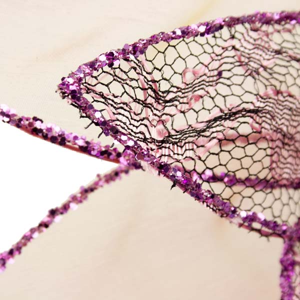 Pink Decorative Organza Fabric Flower With Lace Detailing - 25cm