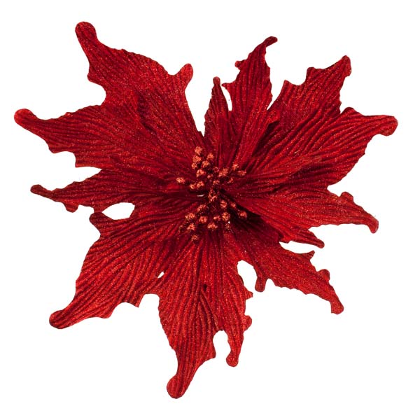 Red Poinsettia Pick - 35cm