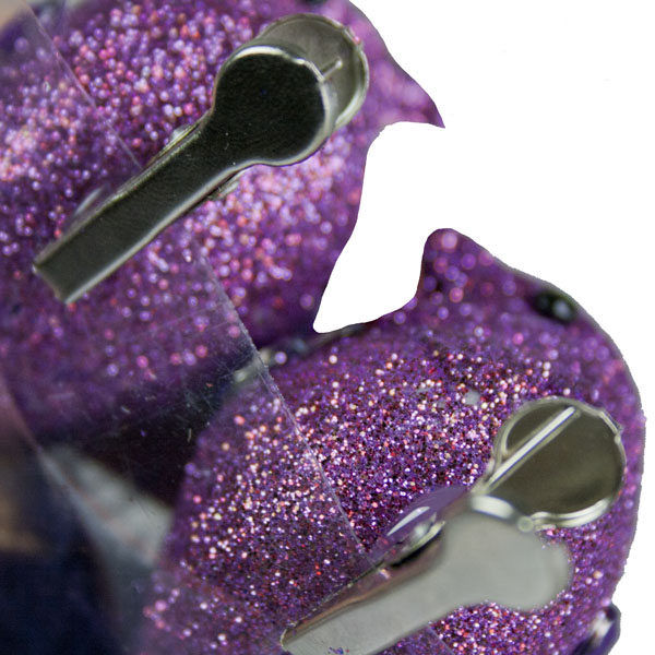 Fig Purple Glitter Bird On Clip - 2 x 15cm