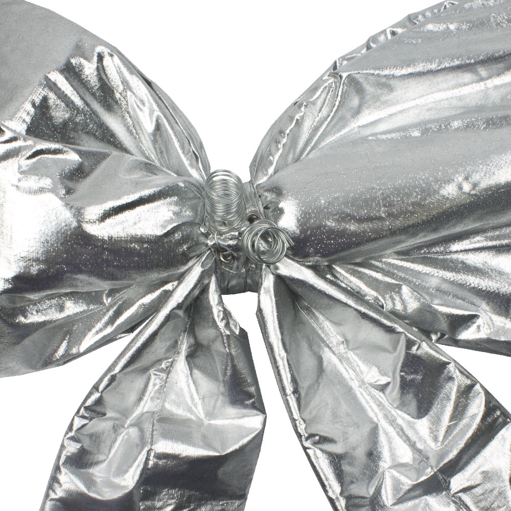 Silver Metallic Display Bow - 45cm