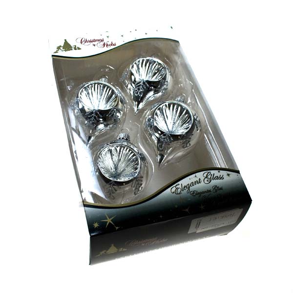 Silver Glass Onion Baubles - 4 Pack