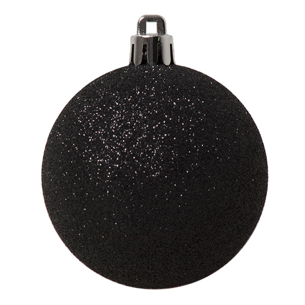 Black Mixed Finish Shatterproof Baubles - 24 X 60mm