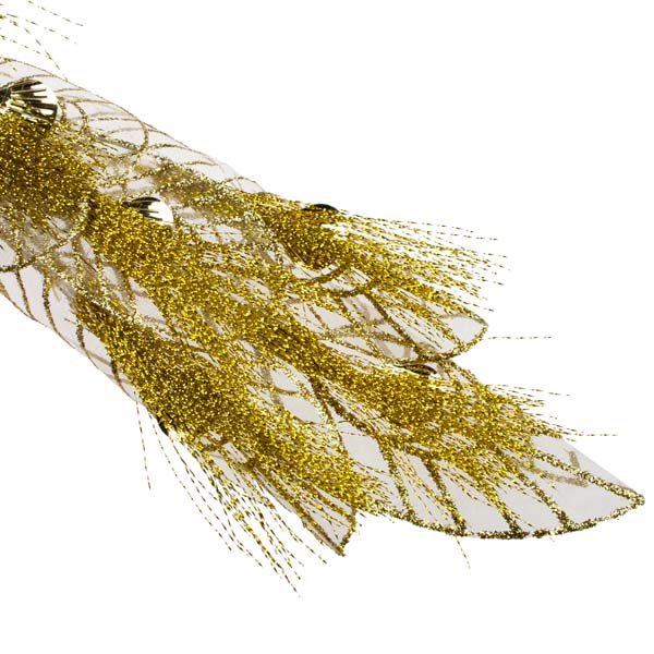 Gisela Graham Gold Jewel Sheer Peacock Clip - 30cm