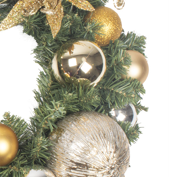 Precious Metals Theme Range - 60cm Pre-Decorated Wreath