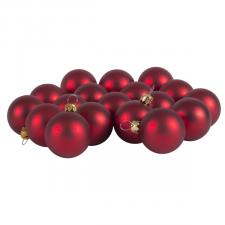 Luxury Red Satin Finish Shatterproof Baubles - Pack of 18 x 40mm
