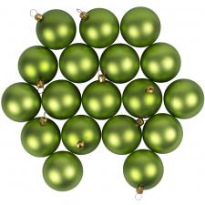 Luxury Lime Green Satin Finish Shatterproof Baubles - Pack of 18 x 60mm