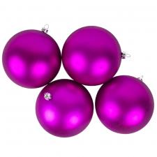 Luxury Cerise Pink Satin Finish Shatterproof Baubles - Pack of 4 x 100mm