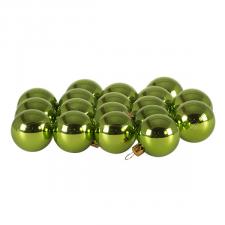 Luxury Lime Green Shiny Finish Shatterproof Bauble Range - Pack of 18 x 40mm