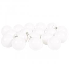 Luxury White Shiny Finish Shatterproof Bauble Range - Pack of 18 x 40mm