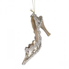 Gold Glitter Finish Shoe Hanging Decoration - 13cm