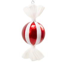 Red & White Striped Sweetie Decoration - 17cm