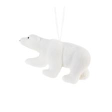 Flocked Polar Bear Hanging Decoration-Design 4