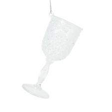 Acrylic Wine Glass Hanging Decoration With Frosted Finish - 10cm