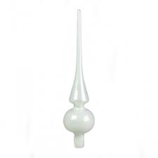 Christmas Tree Toppers - Winter White Glass Tree Topper - 26cm x 6cm
