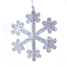 White Iridescent Icy Snowflake Hanging Decoration - 50cm
