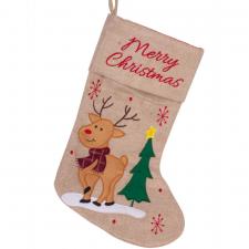 Cute Reindeer Character Christmas Stocking - 41cm