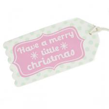 Gisela Graham Pastel Wooden ''Have A Merry Little Christmas'' Gift Tag - 10cm