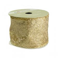 Gold Glitter Ribbon - 6cm x 2.7m