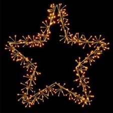 Gold With Warm White LED Star Burst Silhouette - 120cm