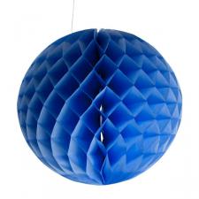 Light Blue Flame Resistant Honeycomb Paper Ball Hanging Decoration - 30cm