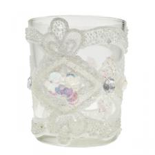 Tealight Sequined Candle Holder - 6.5cm X 5.5cm