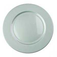 Luxury Lacquer Finish Silver Round Charger Plate - 33cm Diameter