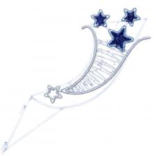 Idolight Star Lamp Post Motif With Blue Tinsel Carpet, Blue LED's & White Rope Light
