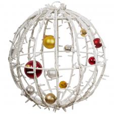 Idolight 230v LED HALF AURORA Ball - Warm White LED - 60cm - White Cable - Flashing