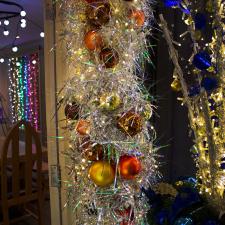 Silver & Iridescent Garland With Warm White Low Voltage LED String Light - 40cm X 2m - No Baubles
