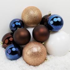 Bauble Pack - Blue White Brown Baubles