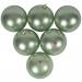 Pearl Green Baubles Shiny Shatterproof - Pack Of 6 x 80mm