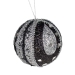 Black & Silver Mirror Beaded Bauble - 100mm
