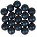 Luxury Dark Blue Satin Finish Shatterproof Baubles - Pack of 18 x 60mm